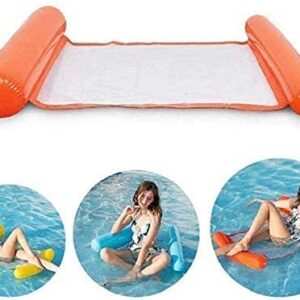 Foldable Backrest Inflatable Floating Bed Floating Row Water Amusement Lounge Chair Water Inflatable Floating Bed Sofa Water Bed Lounge Chairs