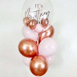 Chrome Metallic Rose Gold Balloons for Party 50 pcs 12 inch Thick Latex Balloons for Rose Gold Baby Bridal Shower Birthday Party Decorations