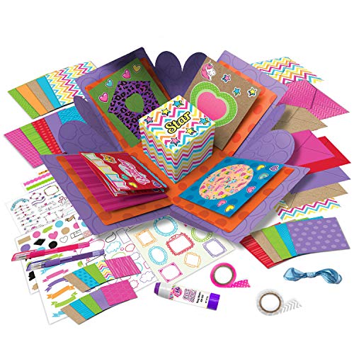 Card Crafting Explosion Arts and Crafts Box - Birthday Gift Box to Tween - DIY Greeting Cards Stationary Set – Make Your Own Card Crafts Age 6+