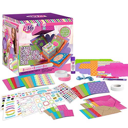 Card Crafting Explosion Arts and Crafts Box - Birthday Gift Box to Tween - DIY Greeting Cards Stationary Set – Make Your Own Card Crafts Age 6+