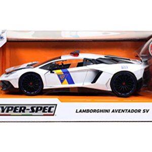 Jada Toys Hyperspec 1:24 Lamborghini Aventador SV State Police Die-cast Car, Toys for Kids and Adults