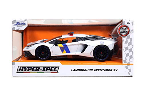 Jada Toys Hyperspec 1:24 Lamborghini Aventador SV State Police Die-cast Car, Toys for Kids and Adults