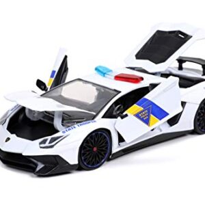 Jada Toys Hyperspec 1:24 Lamborghini Aventador SV State Police Die-cast Car, Toys for Kids and Adults