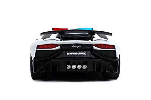 Jada Toys Hyperspec 1:24 Lamborghini Aventador SV State Police Die-cast Car, Toys for Kids and Adults