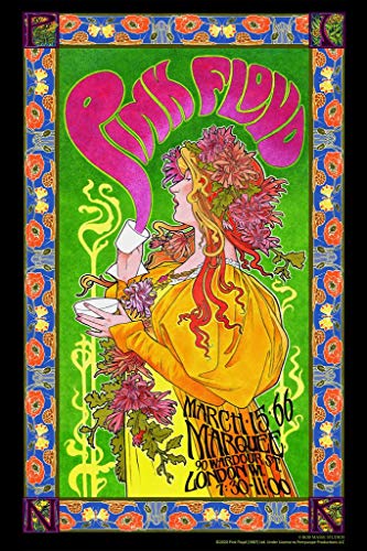 Pyramid America Pink Floyd Marquee 66 Bob Masse Music Concert Retro Vintage Style Psychedelic Trippy Cool Wall Decor Art Print Poster 24x36