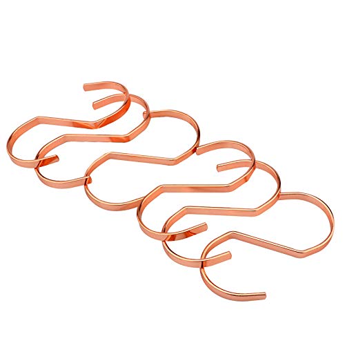 6 Pieces, Rose Gold S Flat Hooks, Used in Kitchen, Office, Bathroom, Closet, Basket, Outdoor, Metal S-Shaped Hook, S-Shaped Hanger Hook.