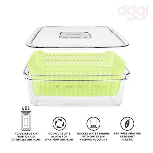 Oggi Food Storage Bin, 12.25" x 8" x 4", Clear