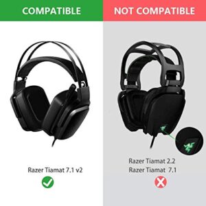 Alitutumao Protein PU Ear Pads Replacement Earpad Ear Cushion/Ear Cups/Ear Cover Compatible with Razer Tiamat 7.1 V2 Headset Headphones Earpads Repair Parts