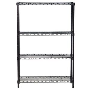 WEI WEI GLOBAL 4-Tier Metal Wire Shelving Unit, NSF Certified Adjustable Utility Storage Standing Rack Organizer Cabinet for Garage Laundry Bathroom Kitchen Closet-35 L x 14" W x 47" H, Black