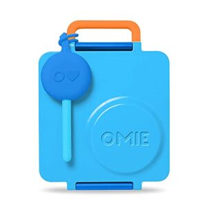 OmieBox Deluxe Bundle Set - Insulated Bento Lunch Box With Thermos PLUS Reusable Fork and Spoon with Case - (Blue)