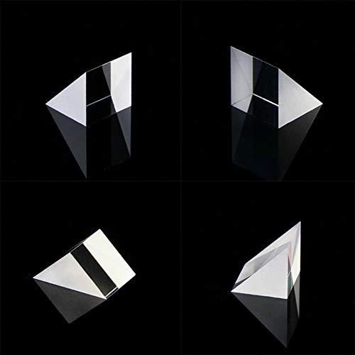 Forart Optical Glass Right Angle Prism Optical Components Glass Optical Glass Triangular Prisms Lens Optical K9 Glass for Precision Optical Instruments