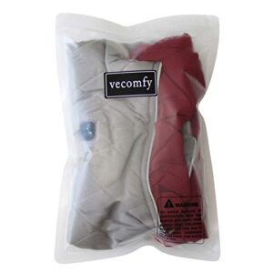 Vecomfy Reversible Dog Coats for Small Dogs Waterproof Warm Dog Jacket for Cold Winter,Red and Grey M