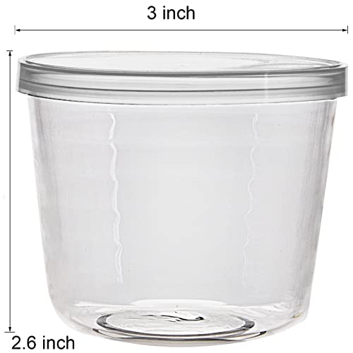 yarlung 9 Pack Small Glass Bowls with Plastic Lids, 6.8 Oz Clear Pudding Cups Fruits Dish Glass Containers for Salad, Sauces, Cereal, Dessert, Snacks, Refrigerator, Freezer Food Storage