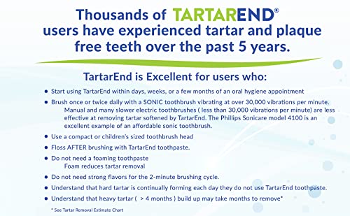 TartarEnd Toothpaste for Tartar Removal - Tartar Control Toothpaste to Remove Tartar and Plaque from Teeth at Home and Prevent Tartar and Plaque Buildup - 3.4 oz Tube, 1-Pack