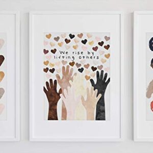 Diversity Art for Kids We Rise By Lifting Others Different Races Kids of Multiple Ethnicities Promote Unity Celebrate Diversity UNFRAMED Poster 5x7" 8x10" 11x14" 16x20" 24x36"