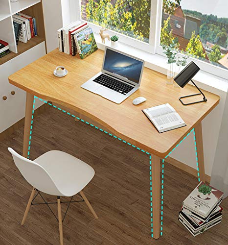 TOPYL Wooden Pc Laptop Table,Modern Waterproof Writing Desk with Ergonomic,Computer Desk Workstation for Office Bedside Living Room