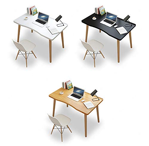 TOPYL Wooden Pc Laptop Table,Modern Waterproof Writing Desk with Ergonomic,Computer Desk Workstation for Office Bedside Living Room