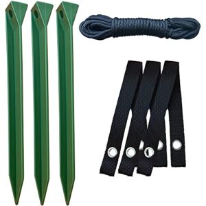 complete tree stake kit with stakes, supports, and improved rope - ideal for tree staking, straightening, and support