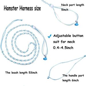 WoYous Hamster Harness 5 Pieces Adjustable Small Animal Bell Harness Rope Harness for Lead Walking Pet Gerbil, Rat, Mouse, Hamster Harness