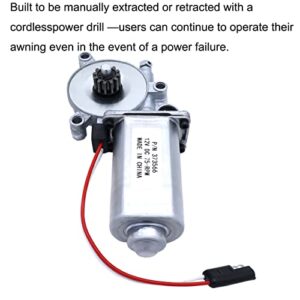 373566 RV Power Awning Replacement Universal Motor 75-RPM 12-Volt DC with Single 2-Way Connector Power Awnings Compatible with Solera Power Awnings Motor