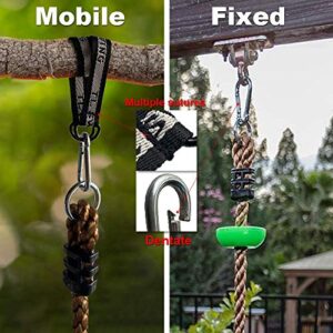 Unicam Climbing Rope Tree Swing for Kids with Platforms and Disc Swings Seat, Playground Swing Set, Outdoor Play Toys, Children Trees House Swing, with Carabiner and Strap Kit