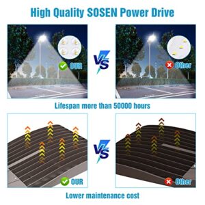 BBESTLED 320W LED Parking Lot Light Commercial Slip Fitter Mount,LED Sport Court Lights Outdoor, UL DLC Listed 44800LM IP65 5000K Commercial Area Street Pole Lighting 100-277VAC Input Brown