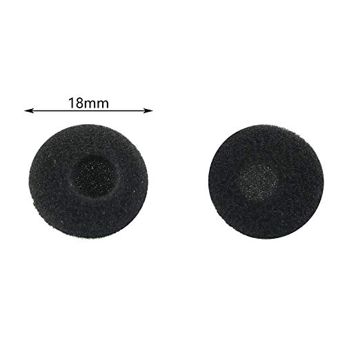 Tegg Headphone Pad 20PCS 18mm Black Soft Foam Cushion Ear Pads Earphone Headphone Caps Earbud Covers