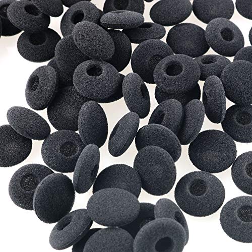 Tegg Headphone Pad 20PCS 18mm Black Soft Foam Cushion Ear Pads Earphone Headphone Caps Earbud Covers