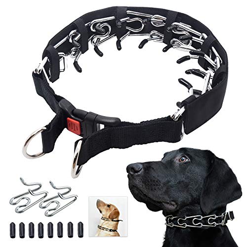 No Pull Dog Collar, Dog Training Collar with Comfort Tips and Quick Release Snap Buckle for Small Medium Large Dogs (Medium,3mm,19.7-Inch,14-18" Neck, Black)