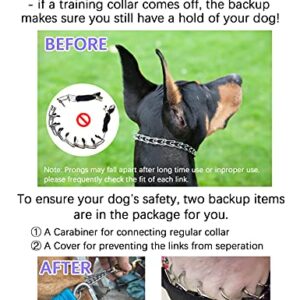 No Pull Dog Collar, Dog Training Collar with Comfort Tips and Quick Release Snap Buckle for Small Medium Large Dogs (Medium,3mm,19.7-Inch,14-18" Neck, Black)