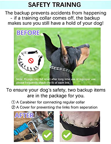 No Pull Dog Collar, Dog Training Collar with Comfort Tips and Quick Release Snap Buckle for Small Medium Large Dogs (Medium,3mm,19.7-Inch,14-18" Neck, Black)