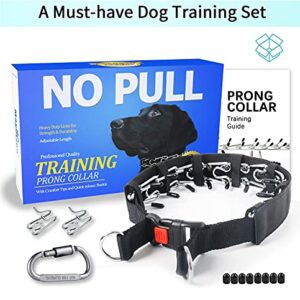 No Pull Dog Collar, Dog Training Collar with Comfort Tips and Quick Release Snap Buckle for Small Medium Large Dogs (Medium,3mm,19.7-Inch,14-18" Neck, Black)