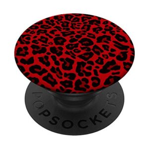 dark red leopard skin - wild animal print cheetah pattern popsockets popgrip: swappable grip for phones & tablets