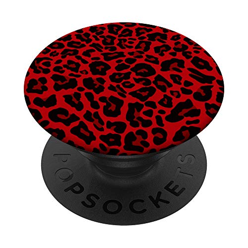 Dark Red Leopard Skin - Wild Animal Print Cheetah Pattern PopSockets PopGrip: Swappable Grip for Phones & Tablets