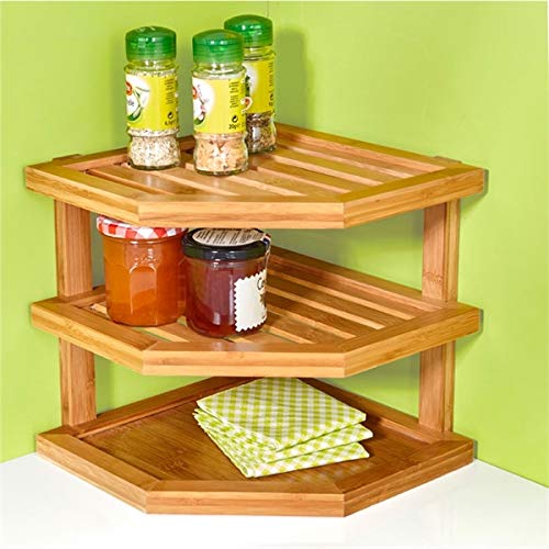 CHVOMNASE Bamboo 3 Tier Corner Shelf