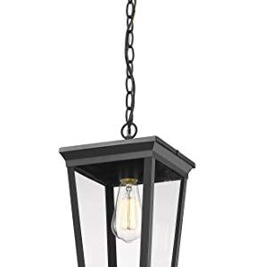 Odeums Outdoor Pendant Lights, Exterior Pendant Lighting Fixture, Outdoor Pendant Hanging Light Black, Pendant Ceiling Light