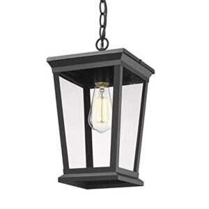 Odeums Outdoor Pendant Lights, Exterior Pendant Lighting Fixture, Outdoor Pendant Hanging Light Black, Pendant Ceiling Light