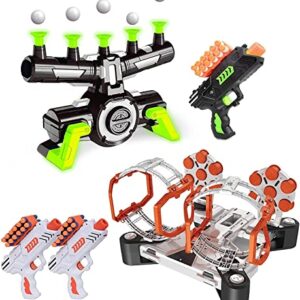 USA Toyz Astroshot Shooting Game Bundle - Astroshot Zero GX Glow in the Dark Floating Target with 1 Foam Dart Gun and Astroshot Gyro with 2 Foam Dart Guns and Rotating Target, Includes Darts and Balls