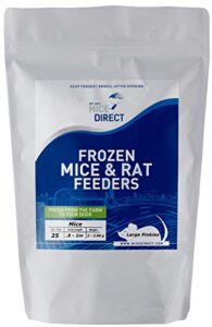 micedirect frozen pinkie feeder mice food for corn snakes ball pythons lizards (25 count)