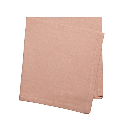 Country Maison Cloth Napkins | Pack of 6 Dinner Napkins | 18”X18” | 100% Cotton Cocktail Napkins | Table Napkins | Chambray | Peach