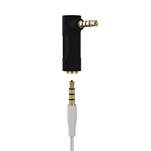 AirFit 3.5mm Angle Male to Female Audio Adapter, 90 Degree Right Angle Gold-Plated TRS Stereo Jack Plug AUX Connector Compatible with Headset, Tablets, MP3 Players, Game Controller, Speakers (2 Pack)