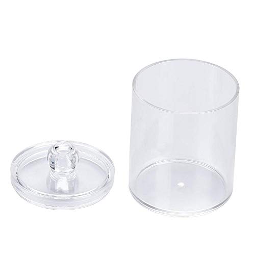 Transparent Round Cotton Bud Case Acrylic Cotton Swab Holder Storage Container Organizer for Cotton Swabs or Cotton Buds