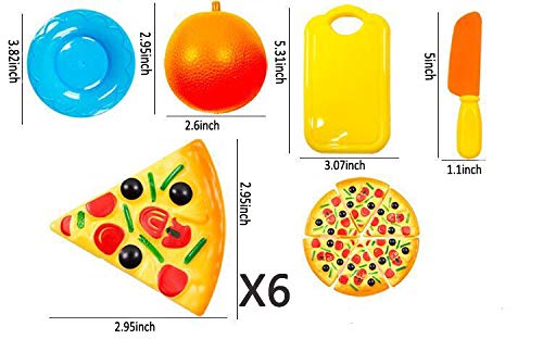 KAREZONINE Cutting Fruits Vegetables Set, 24 Pack Play Kitchen Plastic Cutting Food for Kids Pretend Play Kitchen Toys Educational Food Toys for Children Girls Boys Best for 3, 4, 5 Year Olds