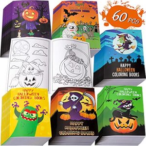 60pcs halloween coloring books party favors for kids - hallowmas trick or treat goodie bag stuffer fillers gifts fun activity decorations supplies