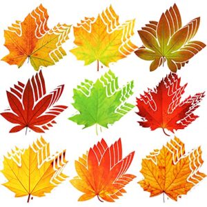 fall bulletin board decorations fall cutouts for classroom leaves cutouts artificial fall leaves with glue point dots for school thanksgiving party decoration, 5.9 x 5.9 inch (45 pieces)
