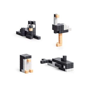 PIXIO Magnetic Building Blocks - Black & White Animals Story Series - Magnetic Blocks Building Toys - Boys Toys Age 6-8 - Magnetic Toys 6-7 Year Old Boys - 195 pcs