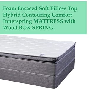 Nutan 13-Inch Twin Size Mattress and Box Spring - Foam Encased Soft Pillow Top Hybrid Contouring Comfort, No Assembly Required 38x74