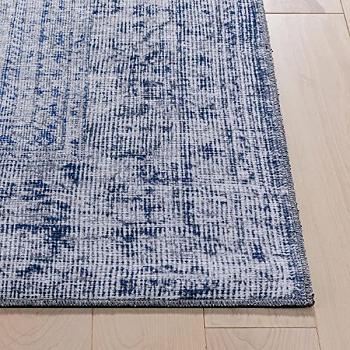 Well Woven Overdyed Helode Machine Washable Grey Vintage Oriental Medallion Area Rug 5x7 (5' x 7')