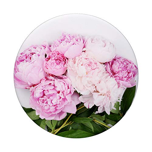 Pink Peony Peonies Flowers Floral Garden Botanical PopSockets Swappable PopGrip