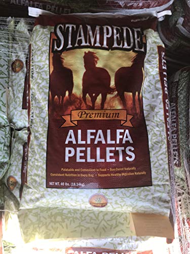 Stampede Alfalfa Pellets, Non-GMO - Perfect for Rabbits, Goats, Equine, and More! (40 lb)